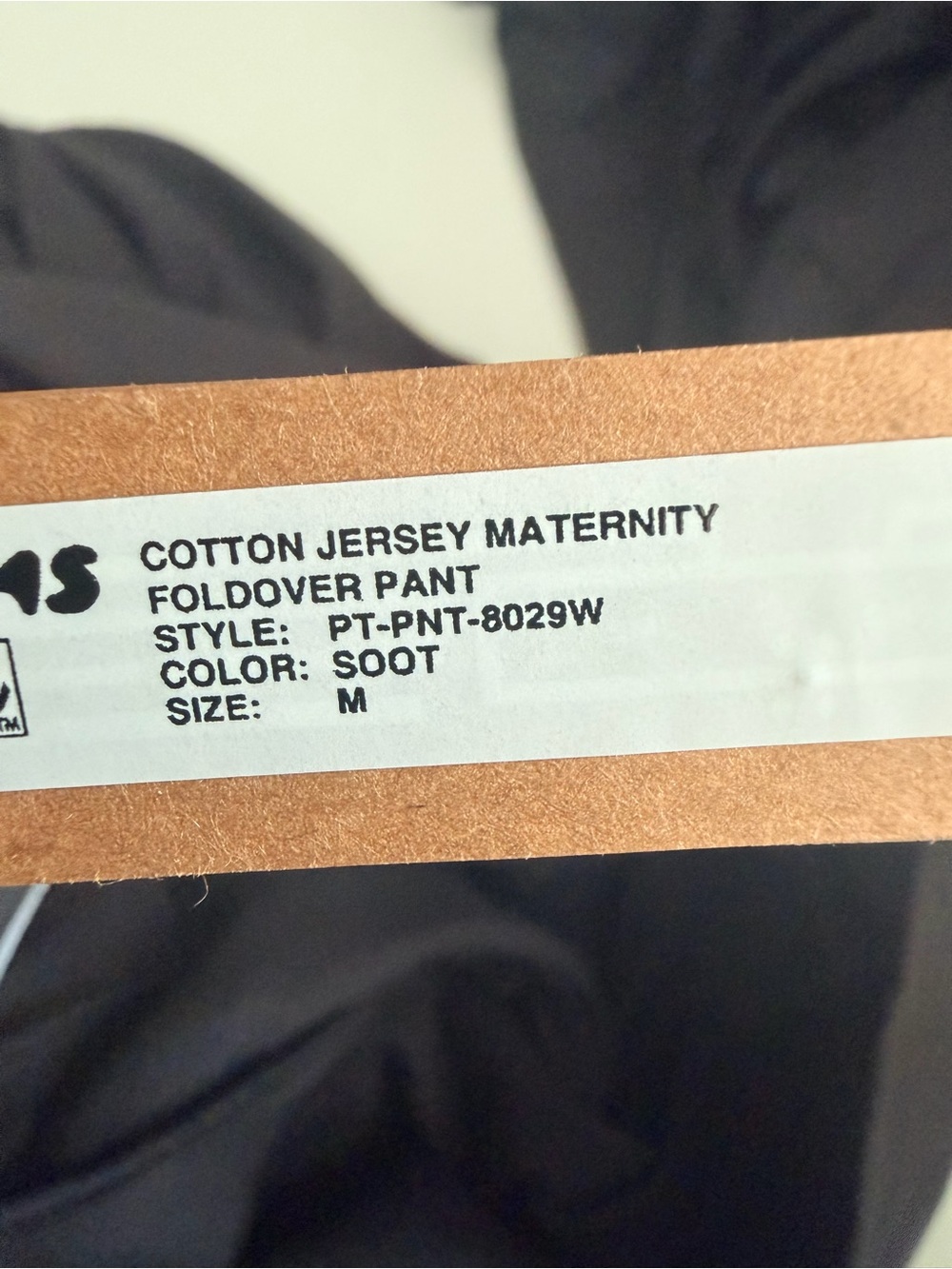 SKIMS COTTON JERSEY MATERNITY FOLDOVER PANT STYLE: PT-PNT-8029W SOOT SIZE: M - Picture 2 of 2